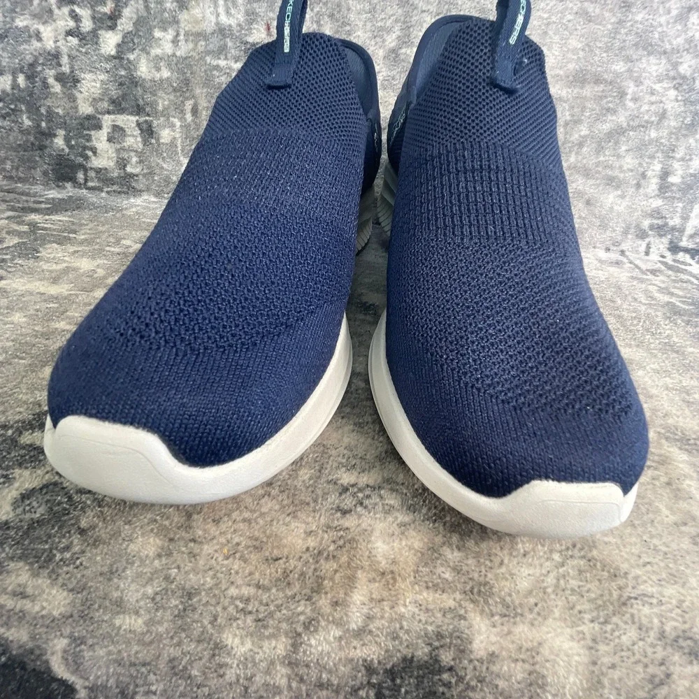 Skechers Mens 10 W Slip Ins Ultra Flex 3.0 Smooth Step Navy Blue Mesh Sneakers
